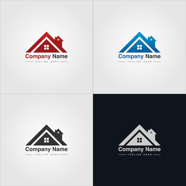 Vektor kreatives und einfaches gebäude-logo-design für immobilien