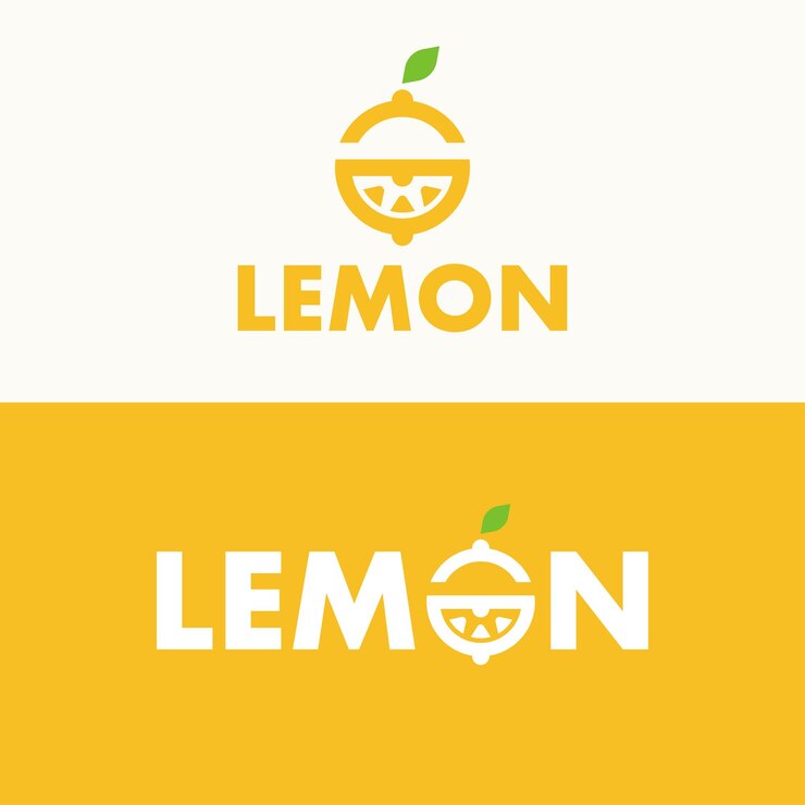 kreatives und farbenfrohes Zitronen-Logo-Konzept