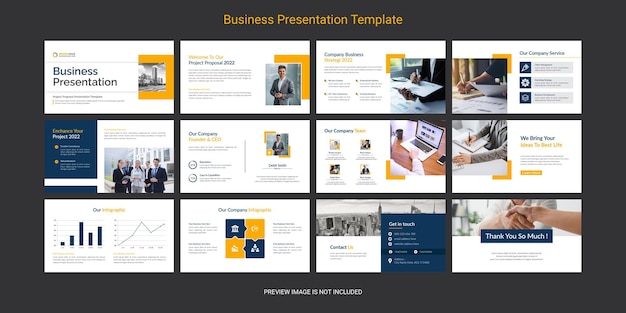 Kreatives und modernes business powerpoint-präsentationsfolien-design-set