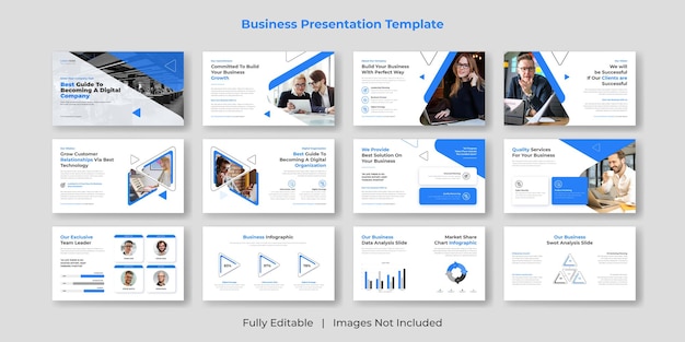 Kreatives und modernes Business PowerPoint-Präsentationsfolien-Set-Design