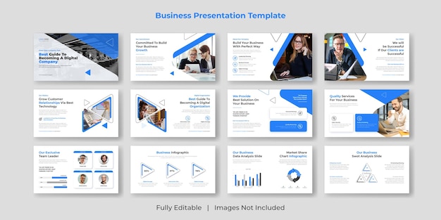 Vektor kreatives und modernes business powerpoint-präsentationsfolien-set-design