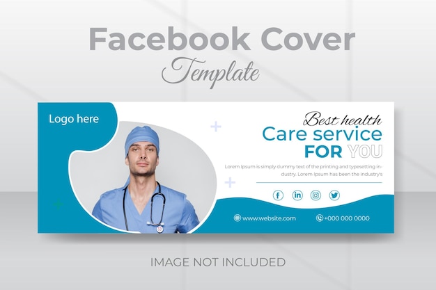 Kreatives und modernes facebook-cover und web-banner-vorlage für das gesundheitswesen