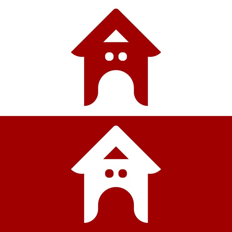 Vektor kreatives und modernes haus-ikonen-design in rot