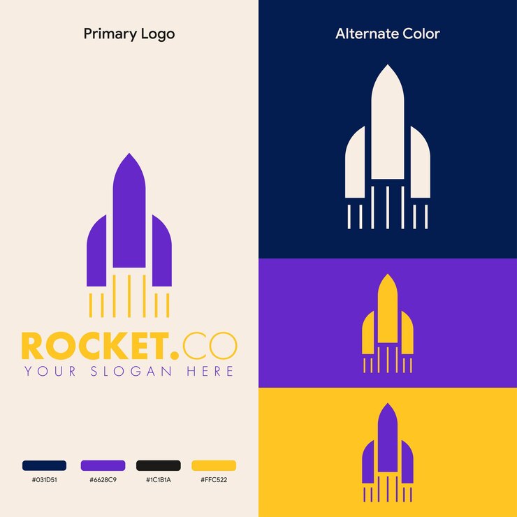 kreatives und modernes raketenlogokonzept