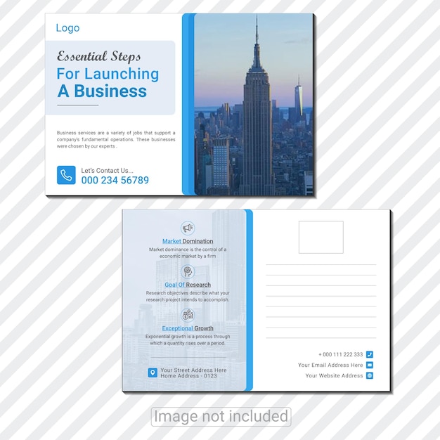 Kreatives und standardisiertes Postkartendesign