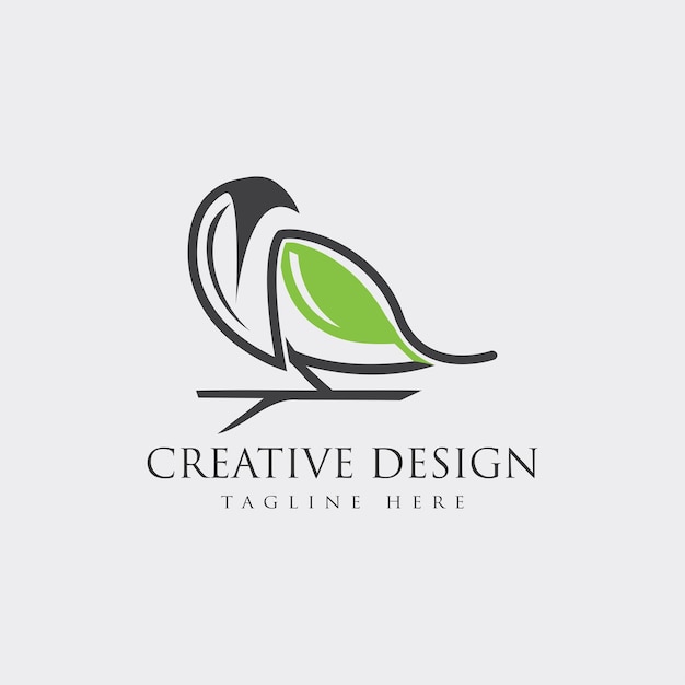 Kreatives vogellinien-vektor-logo-design