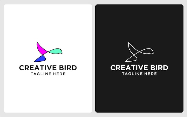 Kreatives vogellogo-design moderne linie abstrakt 3