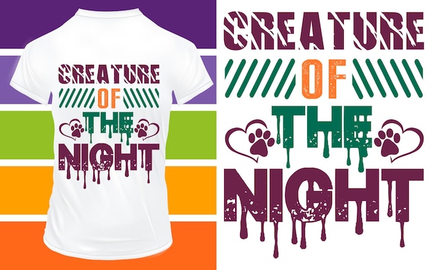 Kreatur des Nacht-Halloween-T-Shirt-Designs