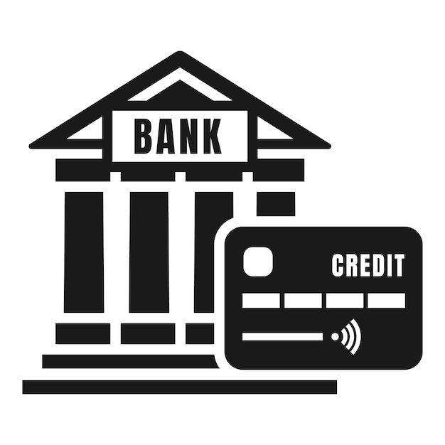 Kreditbank-Symbol Einfache Illustration des Kreditbank-Vektor-Symbols für Webdesign, isoliert auf weißem Hintergrund