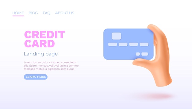 Kreditkarte barzahlung bankkauf zahlung landing page banner vektorillustration