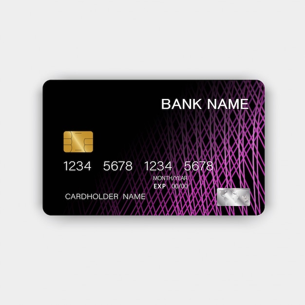 Kreditkarte mit lila Elementen