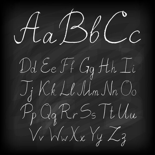 Kreidetafel handgezeichnete buchstaben