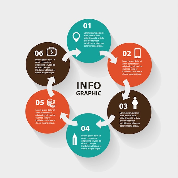 Kreis abstrakte pfeile infografik