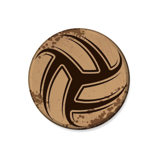 Kreis brauner volleyball-grunge-rahmen