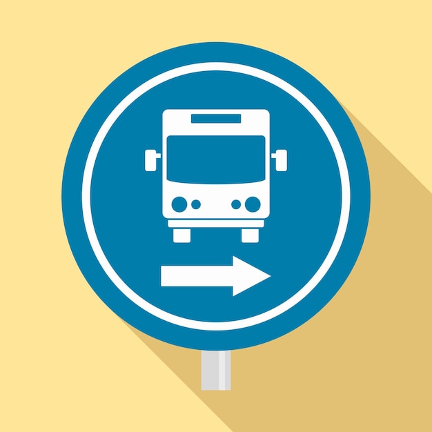 Vektor kreis-busbahnhof-schild-symbol flache illustration des kreis-busbahnhof-schild-vektorsymbols für webdesign