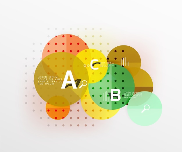 Kreis geometrischer abstrakter Hintergrund Vektorvorlagenhintergrund für Workflow-Layout-Diagramm-Nummernoptionen oder Webdesign