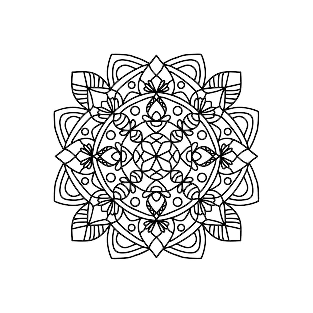 Kreis im Mandala-Stil 1 hinterlässt Ornament-Ilustration