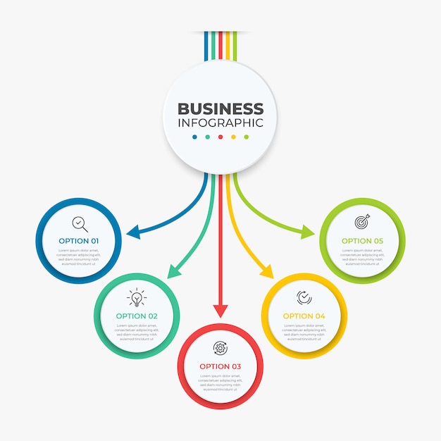 Kreis-infografik-designvorlage mit schritten oder optionsprozess