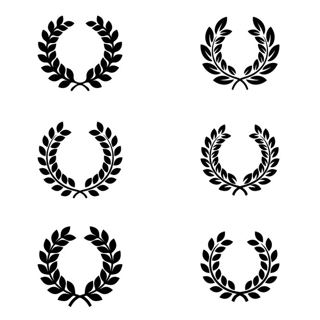 Kreis-Laurel-Design Vektor-Silhouette-Kreis-Laure-Design