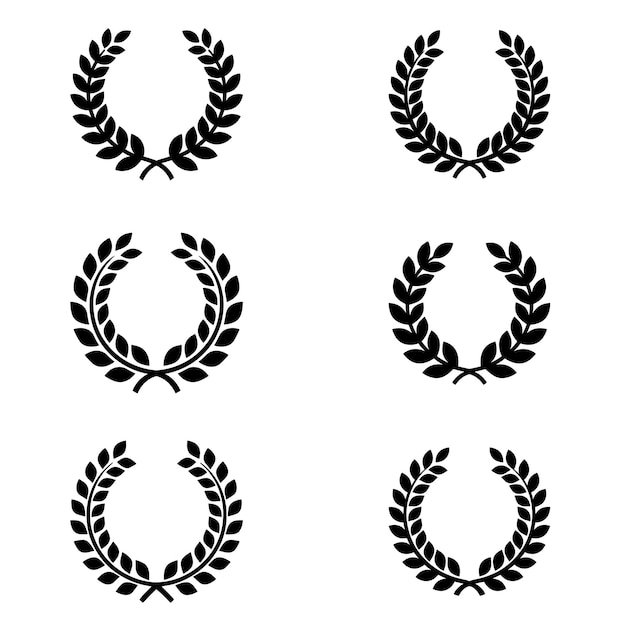 Kreis-Laurel-Design Vektor-Silhouette-Kreis-Laure-Design