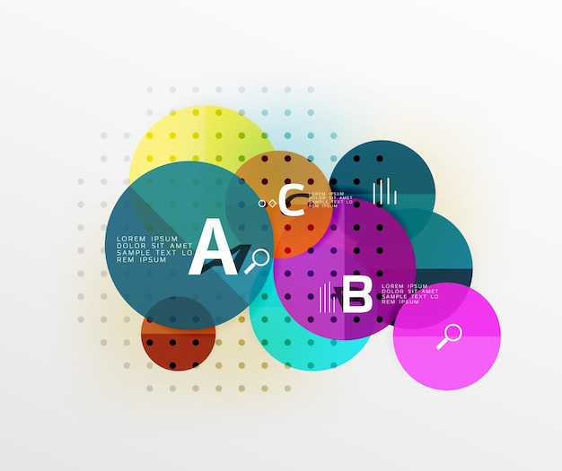 Kreis moderner Geometrie-Infografik-Hintergrund Vektor-Vorlagenhintergrund für Workflow-Layout-Diagramm-Zahlenoptionen oder Webdesign
