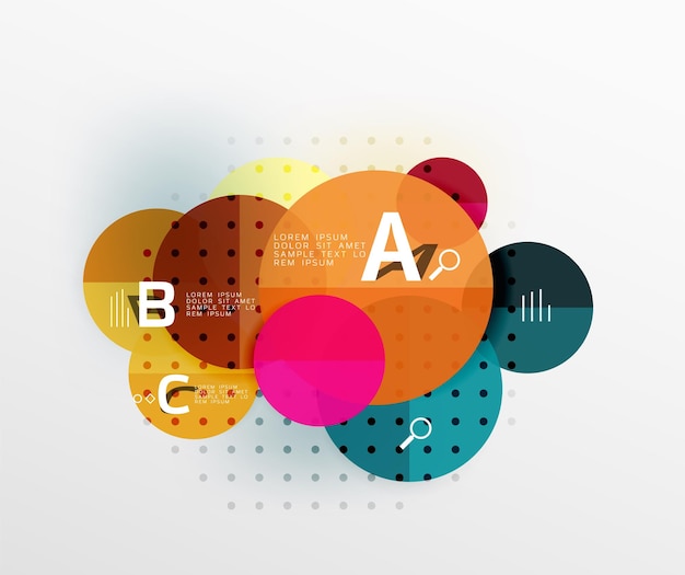 Kreis moderner Geometrie-Infografik-Hintergrund Vektor-Vorlagenhintergrund für Workflow-Layout-Diagramm-Zahlenoptionen oder Webdesign