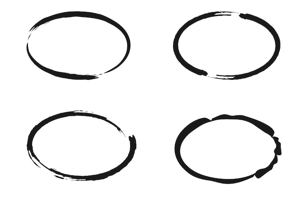 Vektor kreis texturierte grunge-rahmen handgezeichneter runder doodle-ring stock-vektor stempel-emblem-illustration