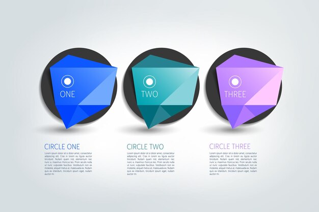 Kreis verbundene 3d-infografik-vektorvorlage