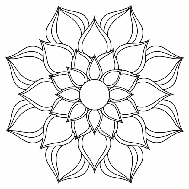 Kreisblume aus Mandala mit floralem Ornamentmuster