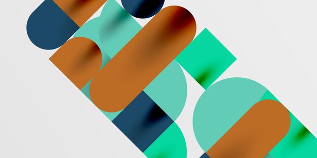 Kreise Halbkreise Quadrate und runde Formen Mosaik Techno Art Vektor Illustration für Tapeten Banner Hintergrund Karte Buch Illustration Landungsseite