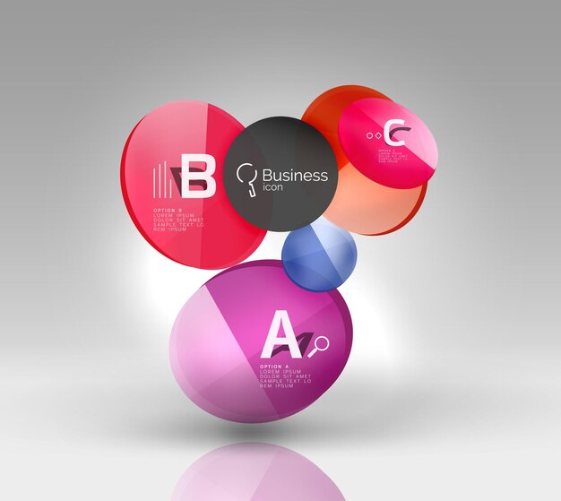Kreisen Sie moderne Business-Infografik-Design-Vorlage ein. Vektor-Vorlagenhintergrund für Druck-Workflow-Layout-Diagramm-Zahlenoptionen oder Webdesign-Banner