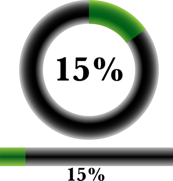 Kreisen Sie Prozentdiagramme ein, die für Webdesign, Benutzeroberfläche (UI) oder Infografiken verwendet werden können