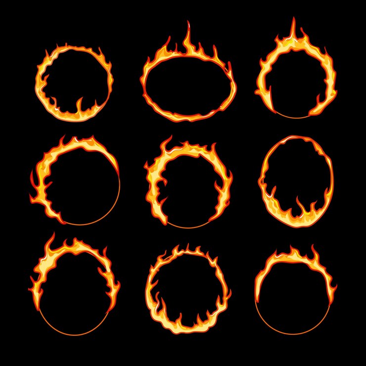 Vektor kreisfeuer-satz cartoon-vektor-illustration