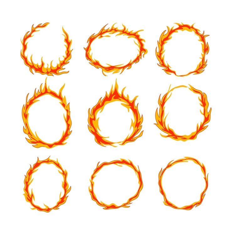 Vektor kreisfeuer-satz cartoon-vektor-illustration