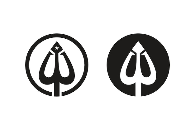 Kreisförmige dreizack-logo-design-symbol-vektor-illustration