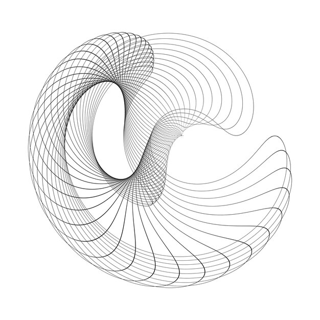 Kreisförmige wireframe-mesh-kreislinien bewirken logo-element08