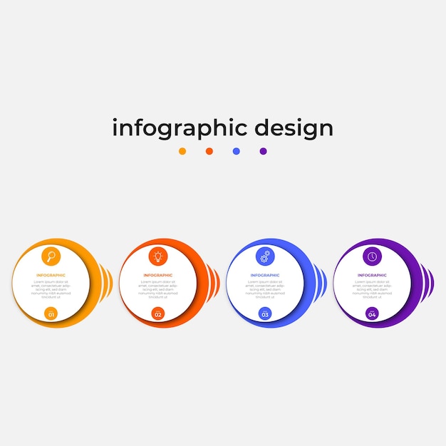 Kreisförmige zeitleiste schritte infografiken designvorlage premium-vektor