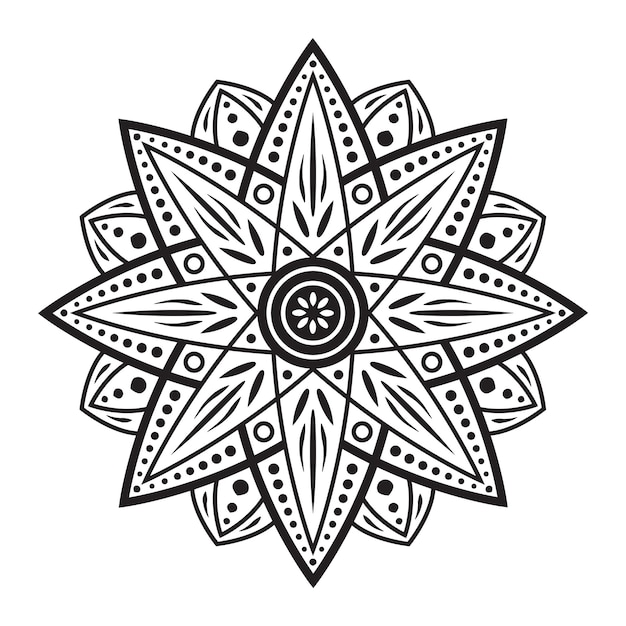 Vektor kreisförmiges blumen-mandala-muster für henna mehndi tattoo-dekoration