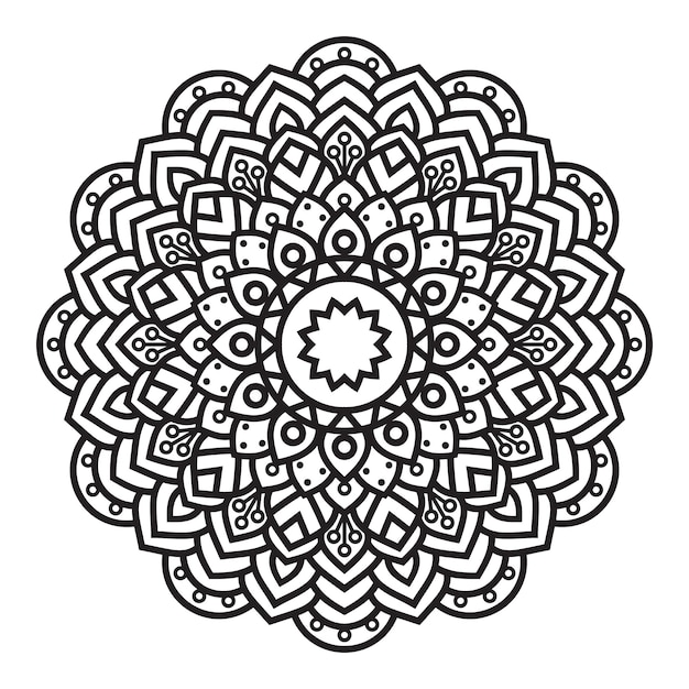 Kreisförmiges Mandala für Henna-Mehndi-Tattoo-Dekoration. Dekoratives Rahmenornament im ethnischen Orientalischen