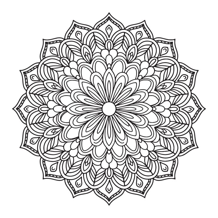 Kreisförmiges Muster in Form eines Mandala Mehndi-Stil Dekoratives Muster im orientalischen Stil Farbe