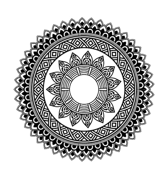 Kreisförmiges Muster in Form eines Mandalas Henna-Tattoo Mandala Mehndi-Stil Dekoratives Muster