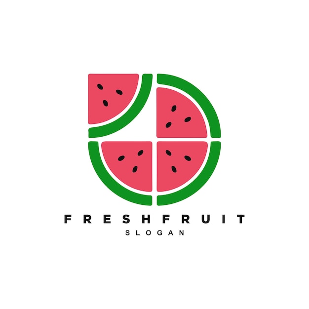 Kreisgeometrisches frisches wassermelonen-logo-design für ihre marke oder ihr unternehmen