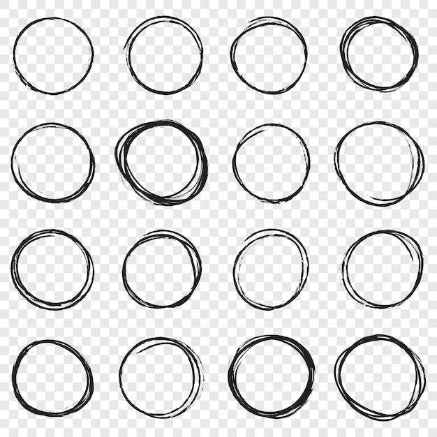 Kreislinien-Sketch-Symbol im handgezeichneten Stil Kreis-Schreib-Doodle-Vektor-Illustration auf isoliertem Hintergrund Bleistift- oder Stiftblasenzeichen-Geschäftskonzept