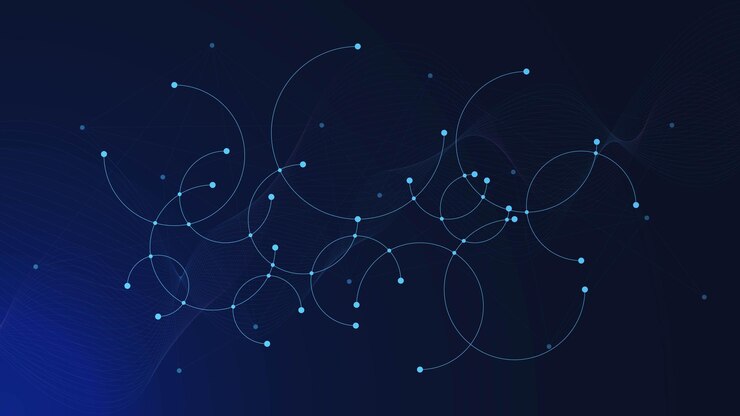 Vektor kreislinien und punkte, die für netzwerkverbindungen, soziale netzwerke und globale kommunikation verbunden sind