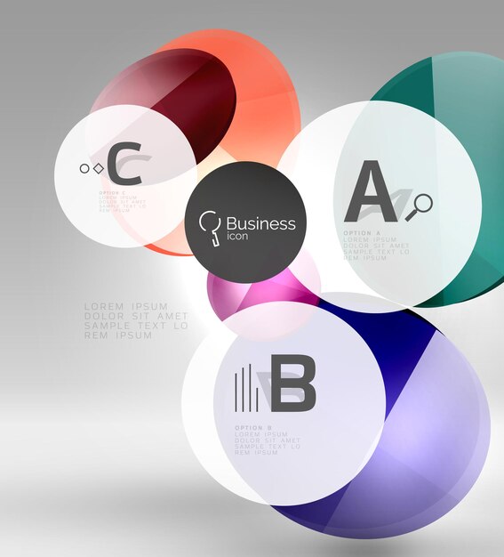 Kreismoderne Business-Infographik-Design-Vorlage Vektorvorlage Hintergrund für Druck-Workflow-Layout-Diagramm Nummer Optionen oder Web-Design Banner