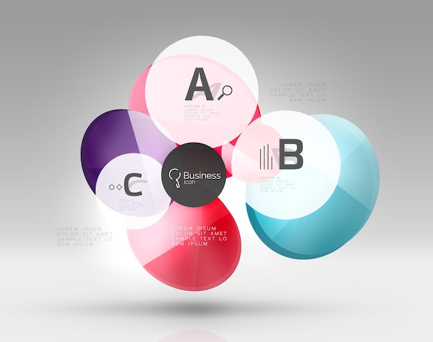 Kreismoderne Business-Infographik-Design-Vorlage Vektorvorlage Hintergrund für Druck-Workflow-Layout-Diagramm Nummer Optionen oder Web-Design Banner