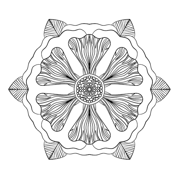 Kreismuster Dekoratives Mandala Elegantes Ornament im Ethno-Stil Malbuch Seite Doodle Hintergrund