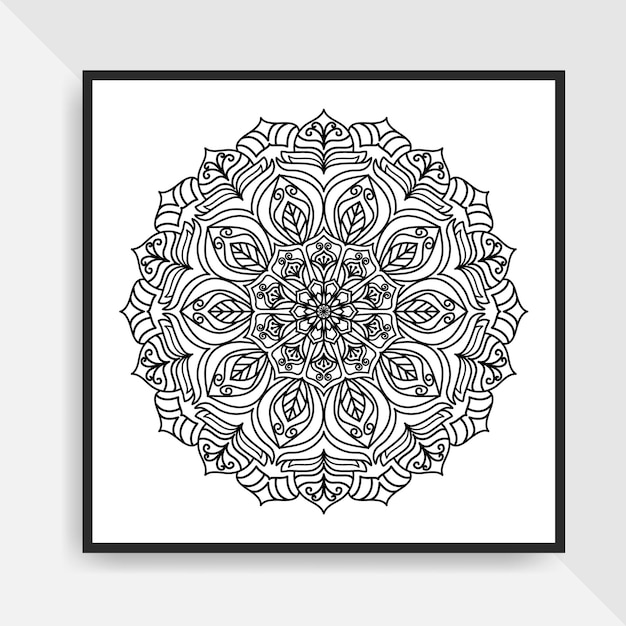 Kreismuster handgezeichnete linie kunstillustration von mandala zum ausmalen von seiten