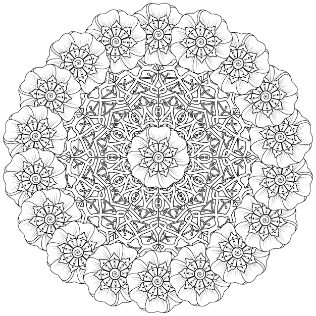 Kreismuster in form eines mandalas im ethnisch orientalischen indischen stil.