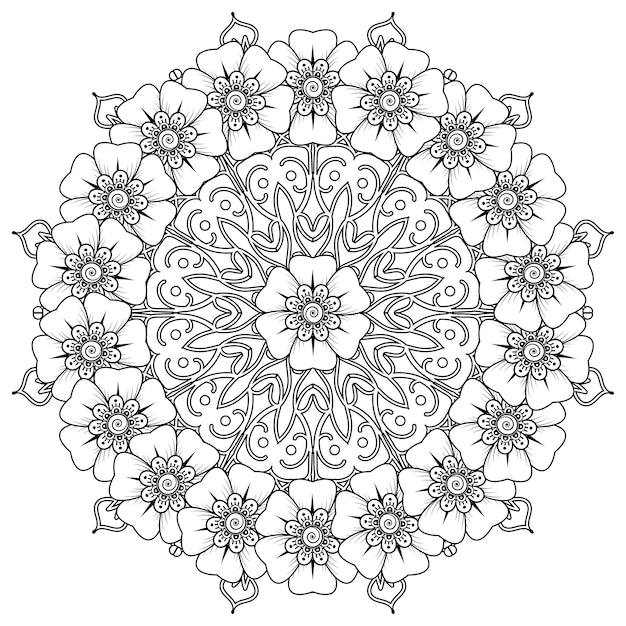 Kreismuster in form eines mandalas im ethnisch orientalischen indischen stil.